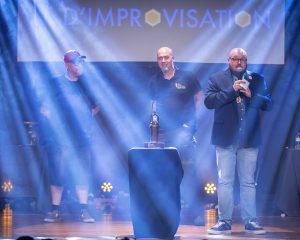 Improvisateurs de la ligue boraine d'improvisation lors de la finale 2025 2026 Mons Boussu Jemappes Quaregnon Impro