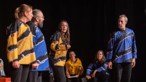 Improvisateurs de la ligue boraine d'improvisation lors de la finale 2025 2026 Mons Boussu Jemappes Quaregnon Impro