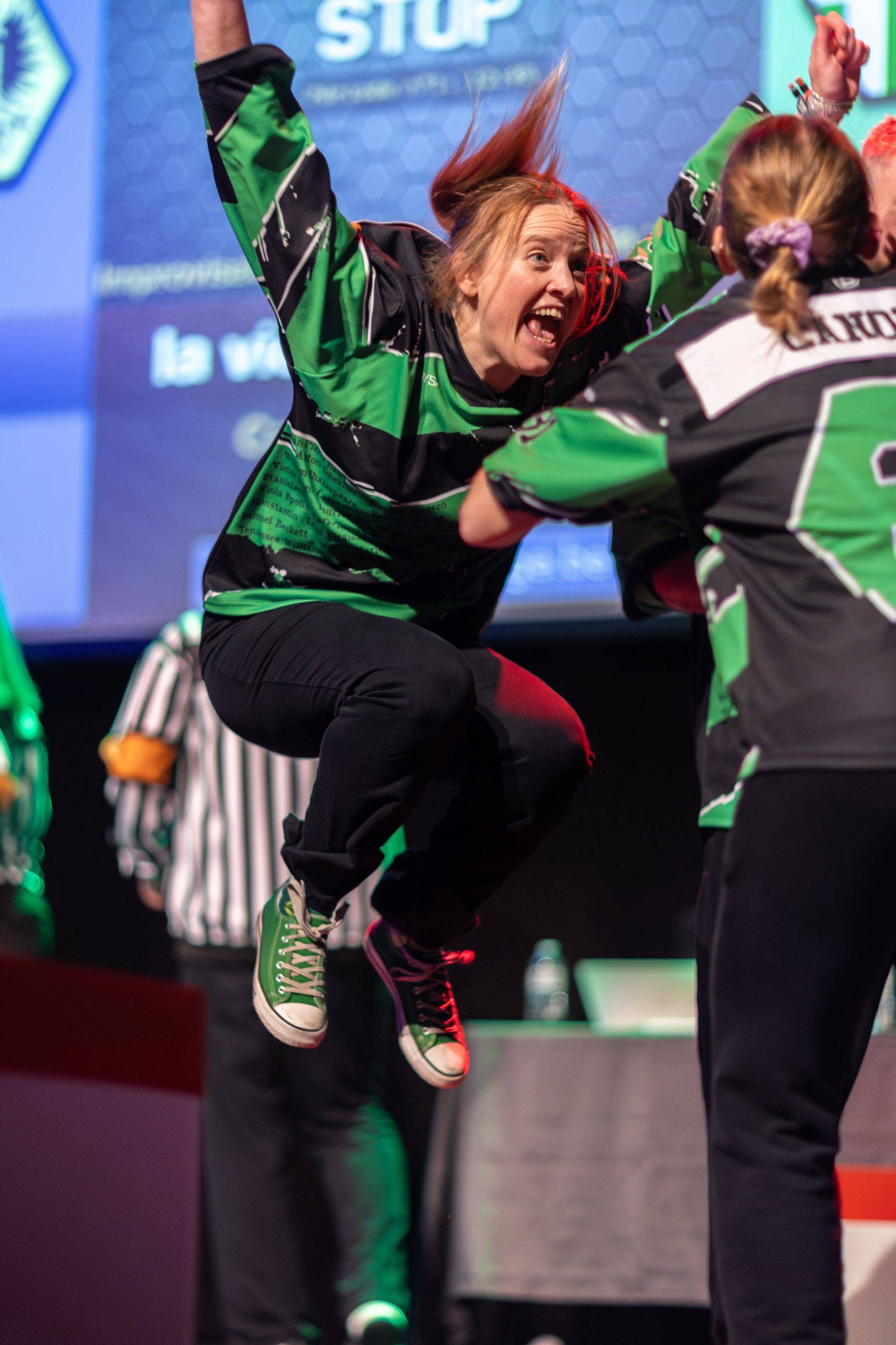 Jouteurs de la Ligue Boraine d'Improvisation durant le match d'impro des demi finales 2025 2026