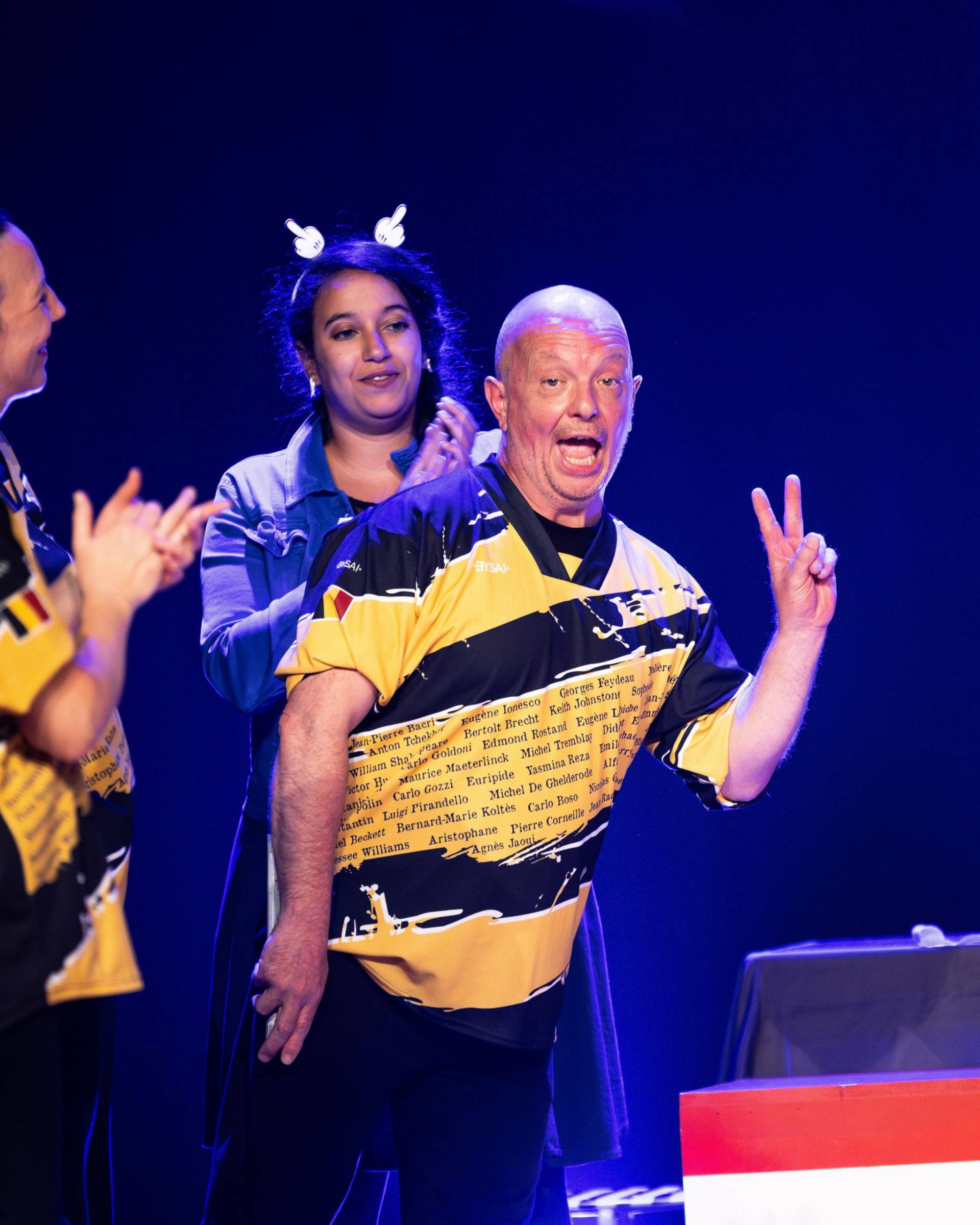 Improvisateurs de la ligue boraine d'improvisation lors de la finale 2025 2026 Mons Boussu Jemappes Quaregnon Impro