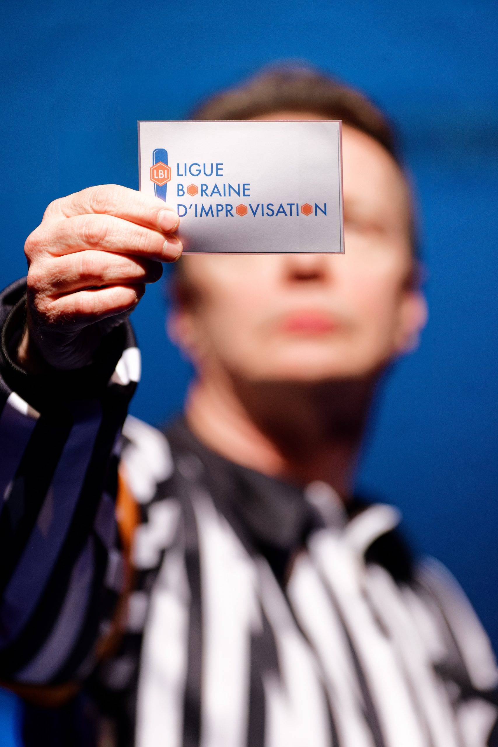 Joueurs de la Ligue Boraine d'Improvisation durant le spectacle match d'impro entre Jemappes et Mons