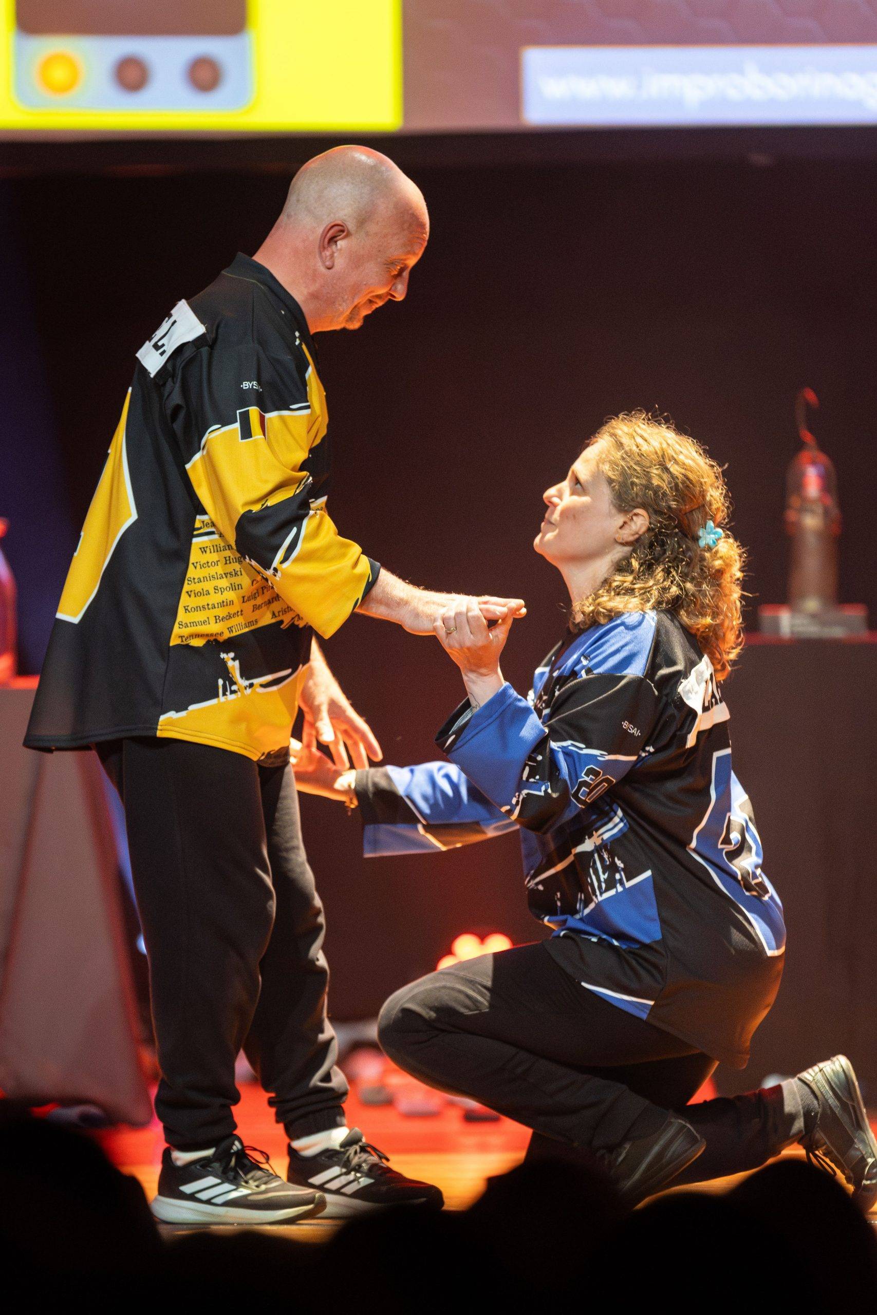 Improvisateurs de la ligue boraine d'improvisation lors de la finale 2025 2026 Mons Boussu Jemappes Quaregnon Impro