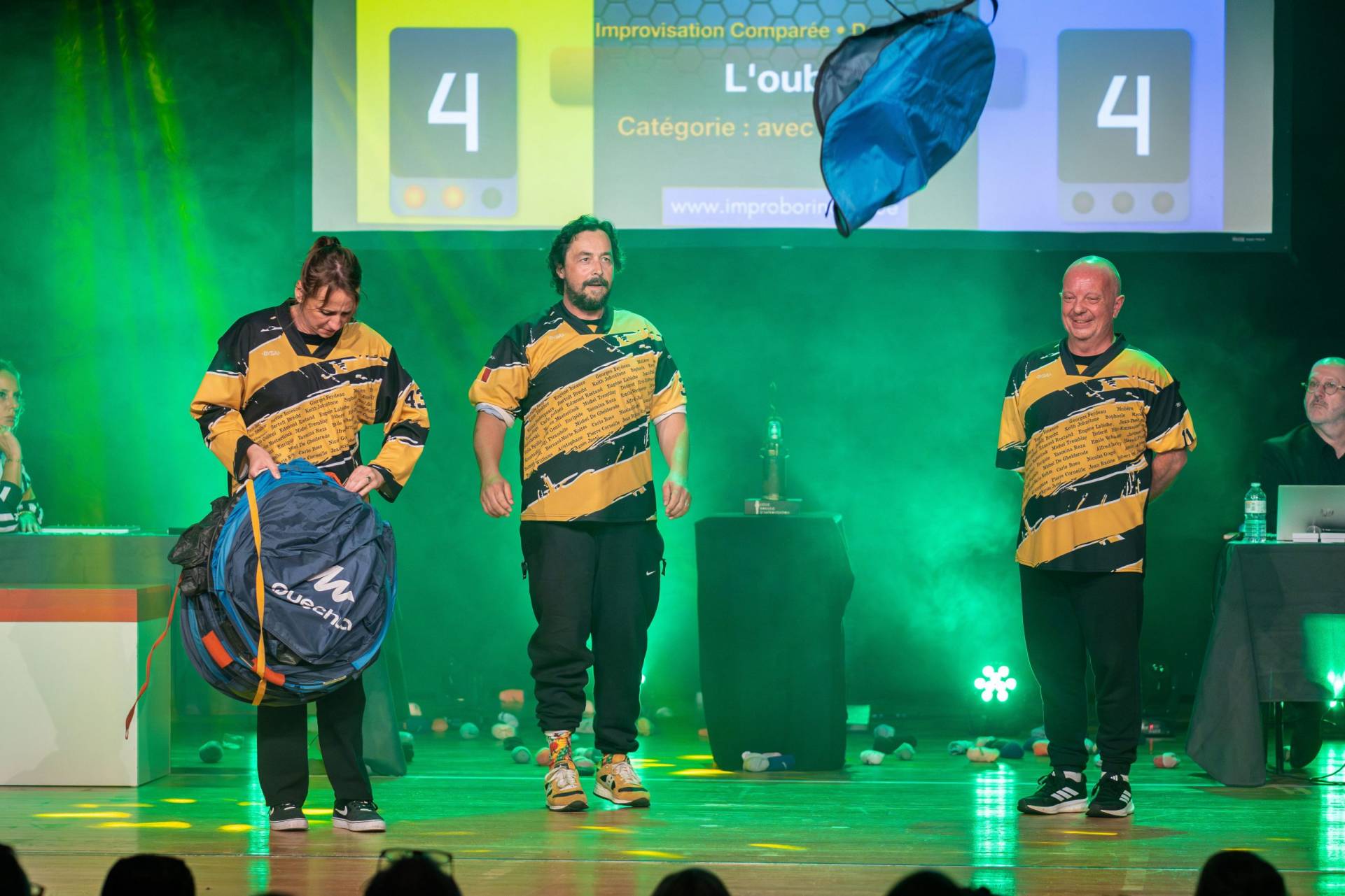 Improvisateurs de la ligue boraine d'improvisation lors de la finale 2025 2026 Mons Boussu Jemappes Quaregnon Impro