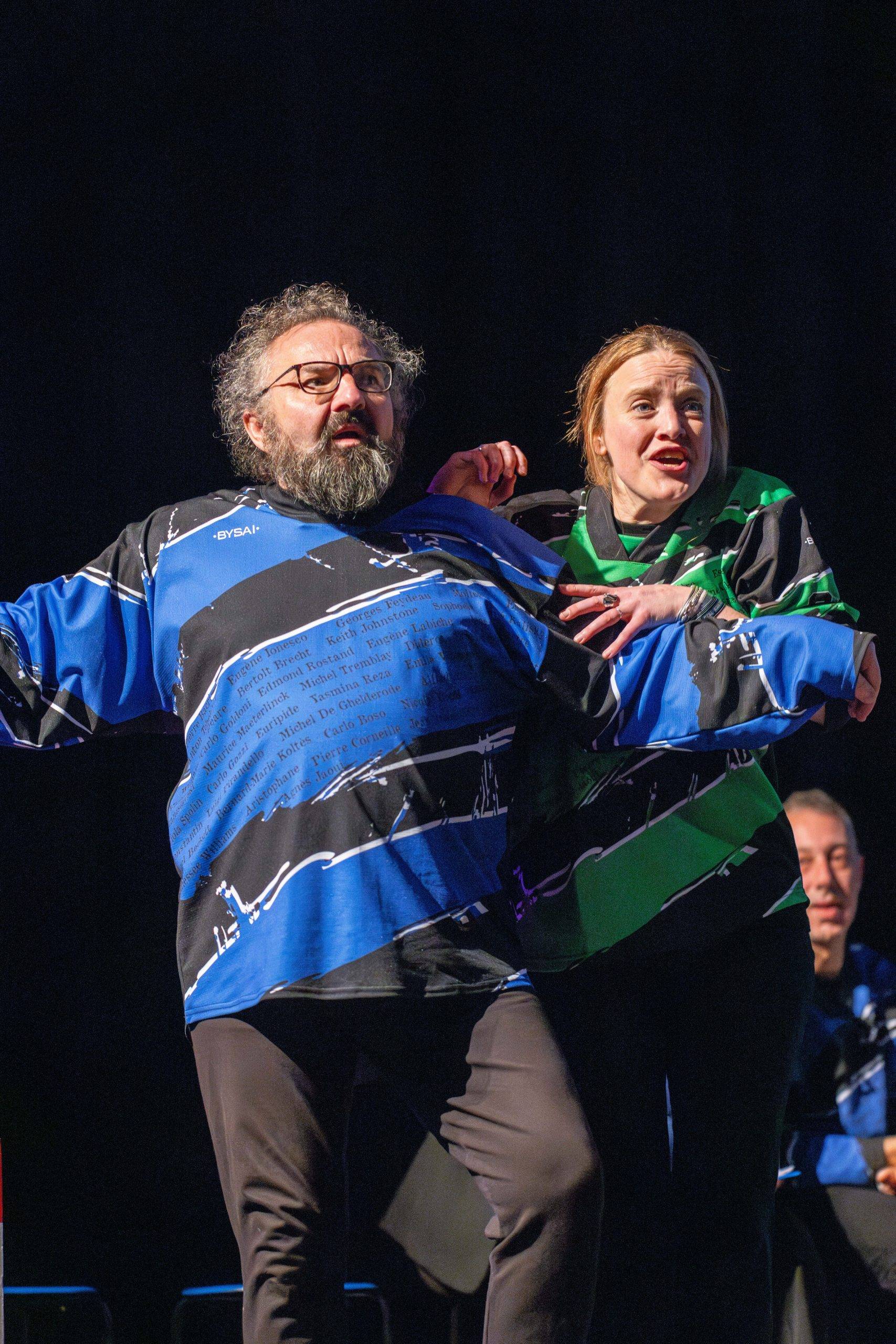 Jouteurs de la Ligue Boraine d'Improvisation durant le match d'impro des demi finales 2025 2026