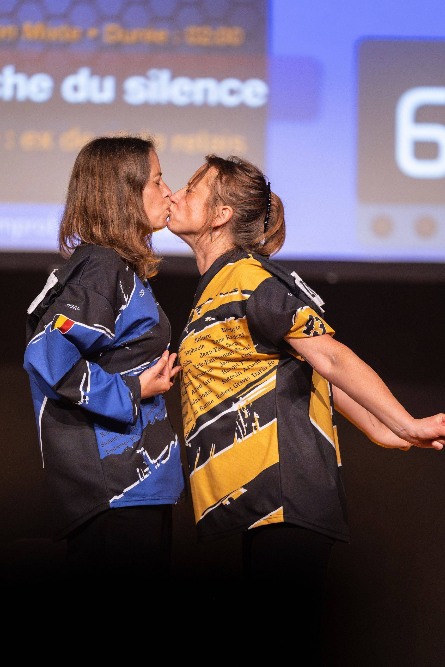 Improvisateurs de la ligue boraine d'improvisation lors de la finale 2025 2026 Mons Boussu Jemappes Quaregnon Impro