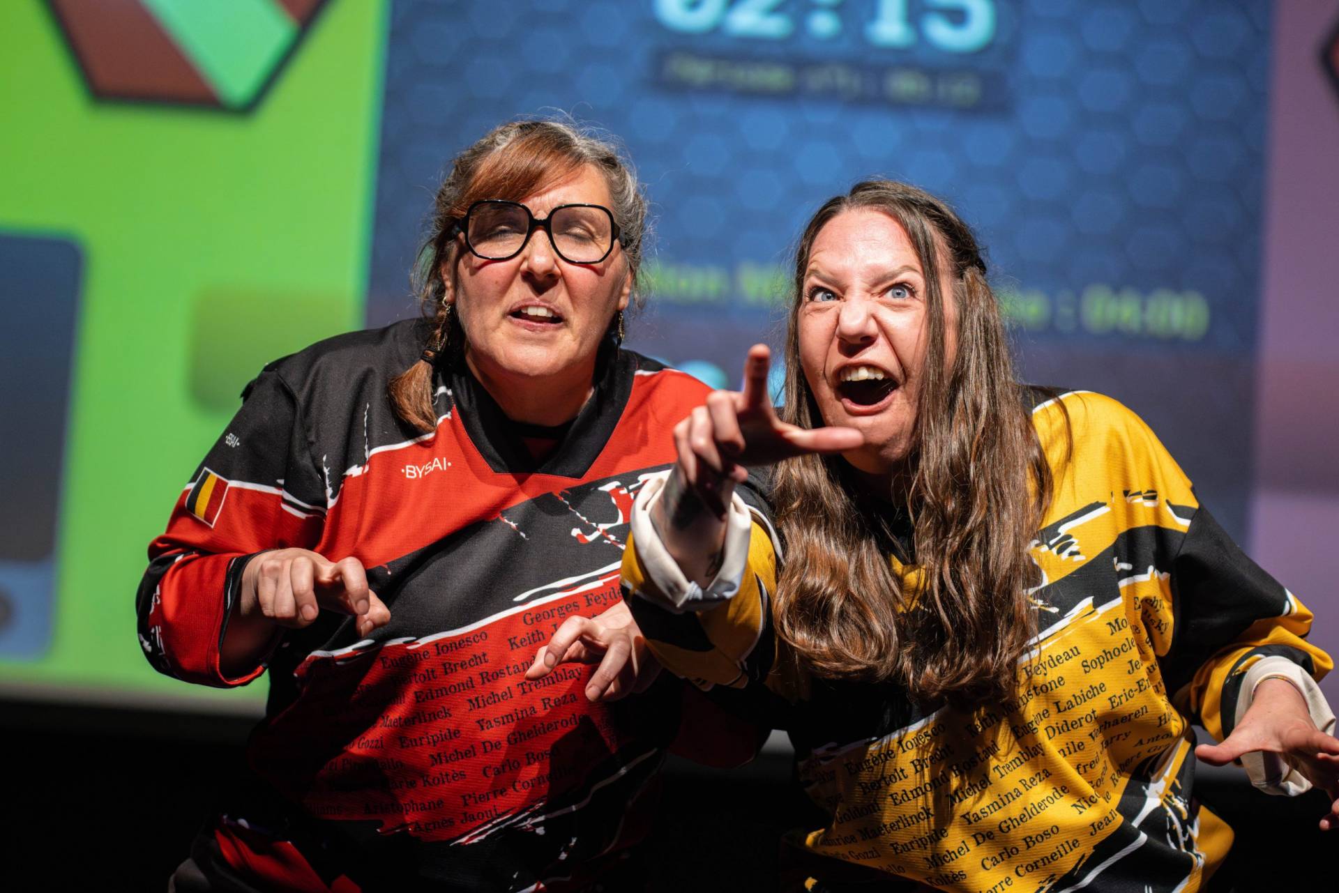 Jouteurs de la Ligue Boraine d'Improvisation durant le match d'impro des demi finales 2025 2026