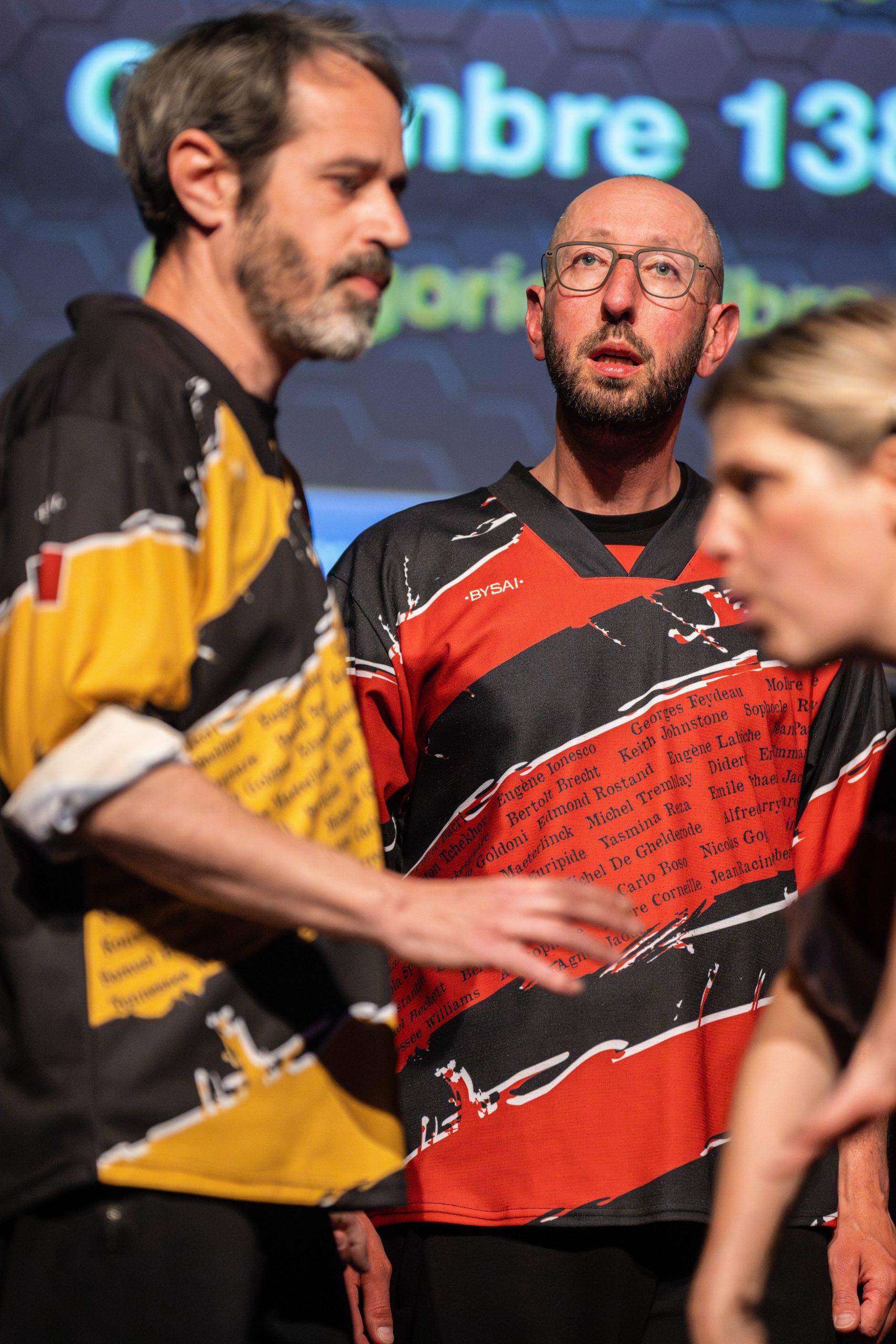 Jouteurs de la Ligue Boraine d'Improvisation durant le match d'impro des demi finales 2025 2026
