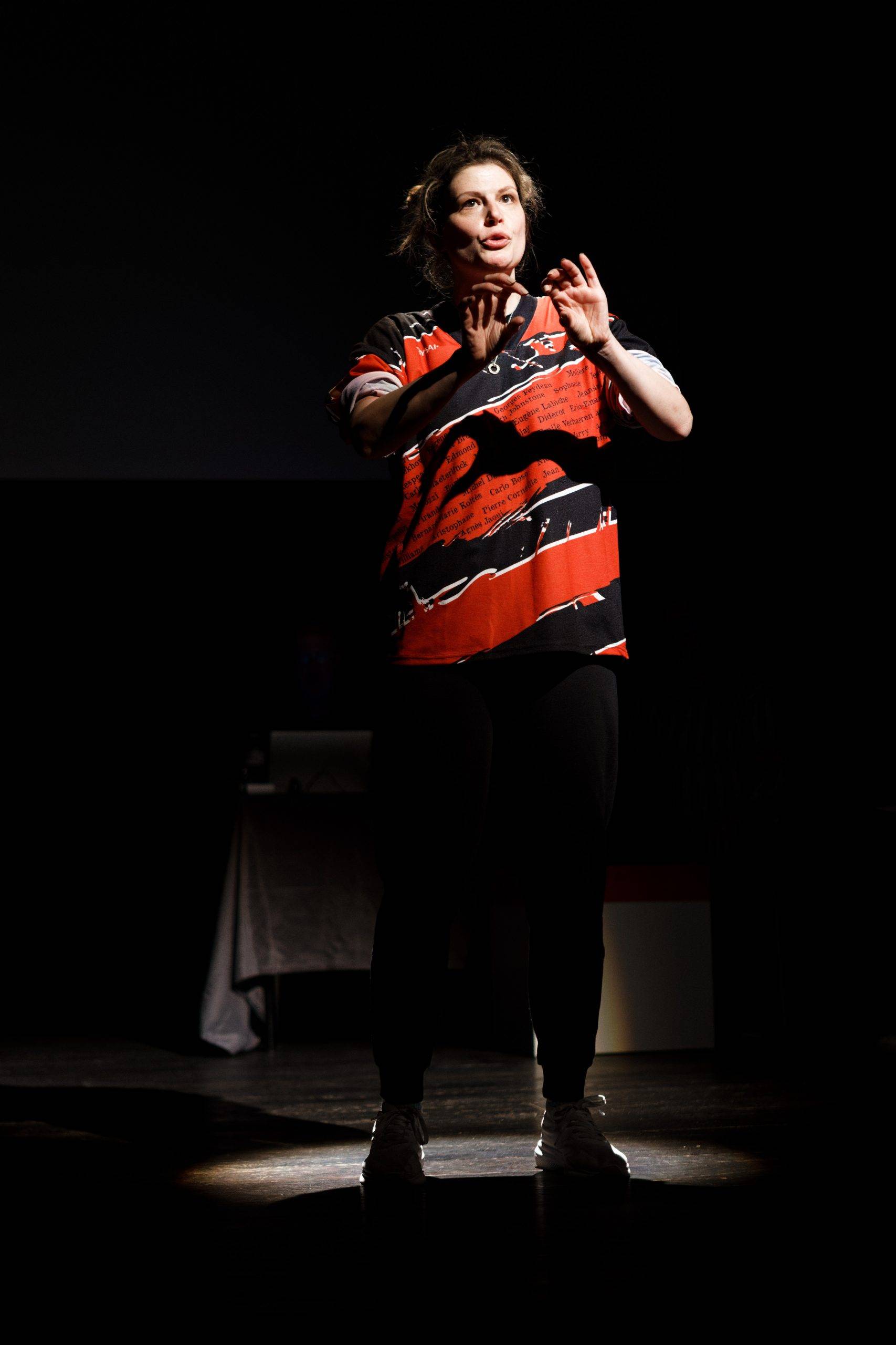 Joueurs de la Ligue Boraine d'Improvisation durant le spectacle match d'impro entre Jemappes et Mons