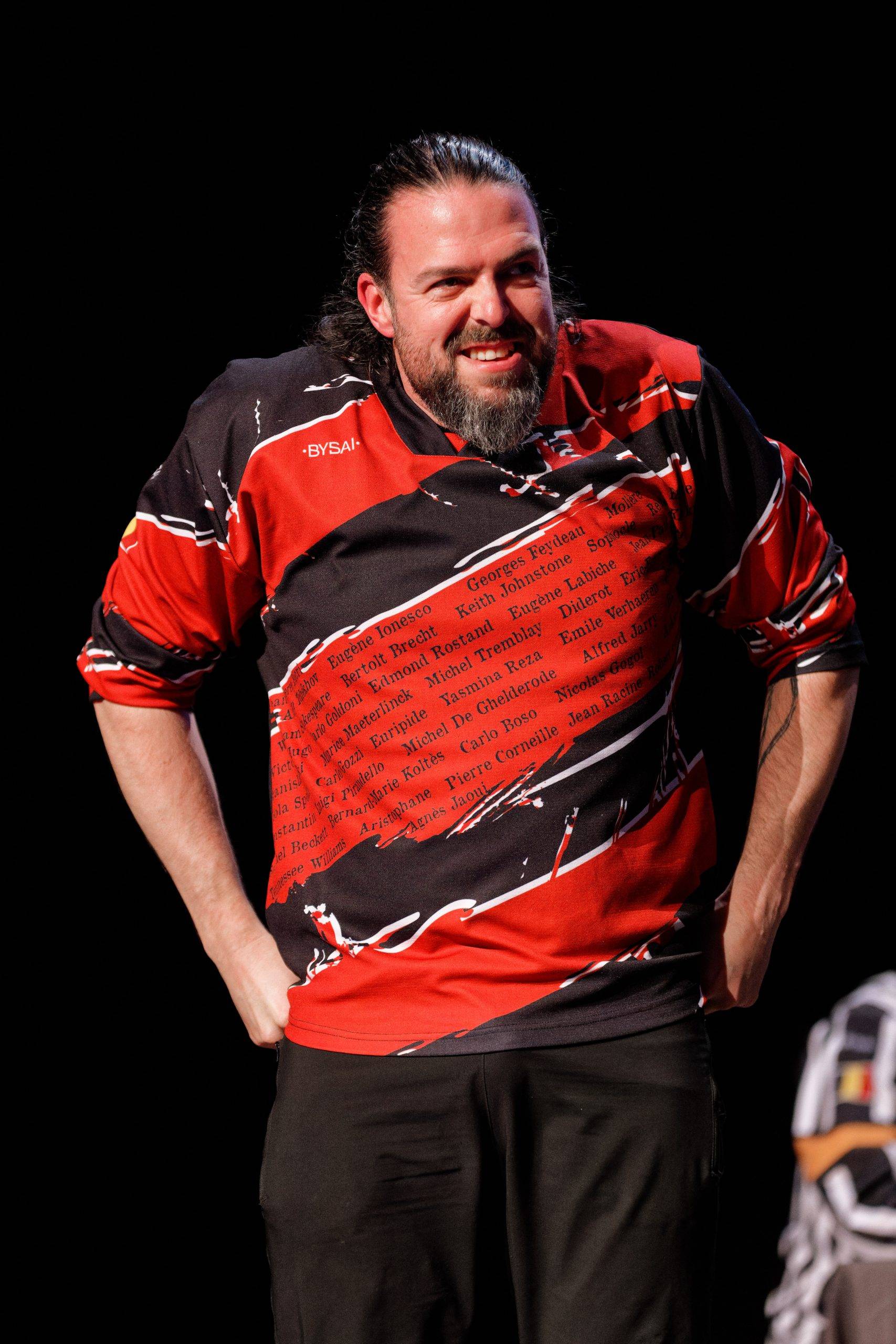 Joueurs de la Ligue Boraine d'Improvisation durant le spectacle match d'impro entre Jemappes et Mons