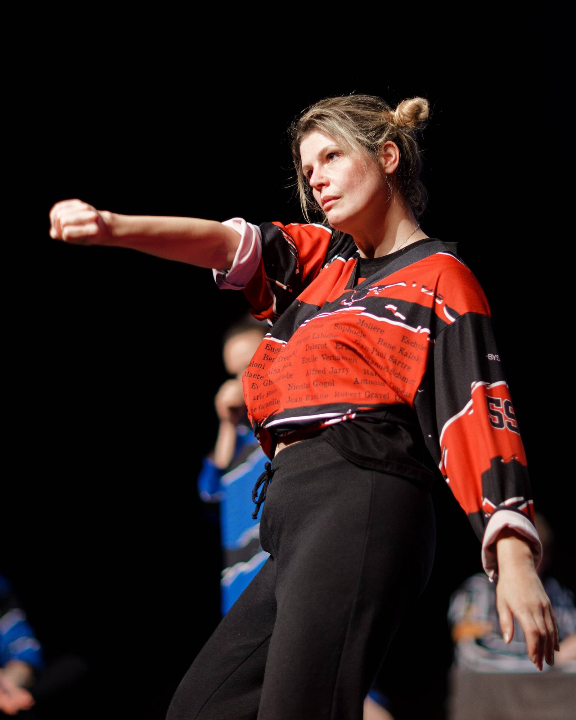 Joueurs de la Ligue Boraine d'Improvisation durant le spectacle match d'impro entre Jemappes et Mons