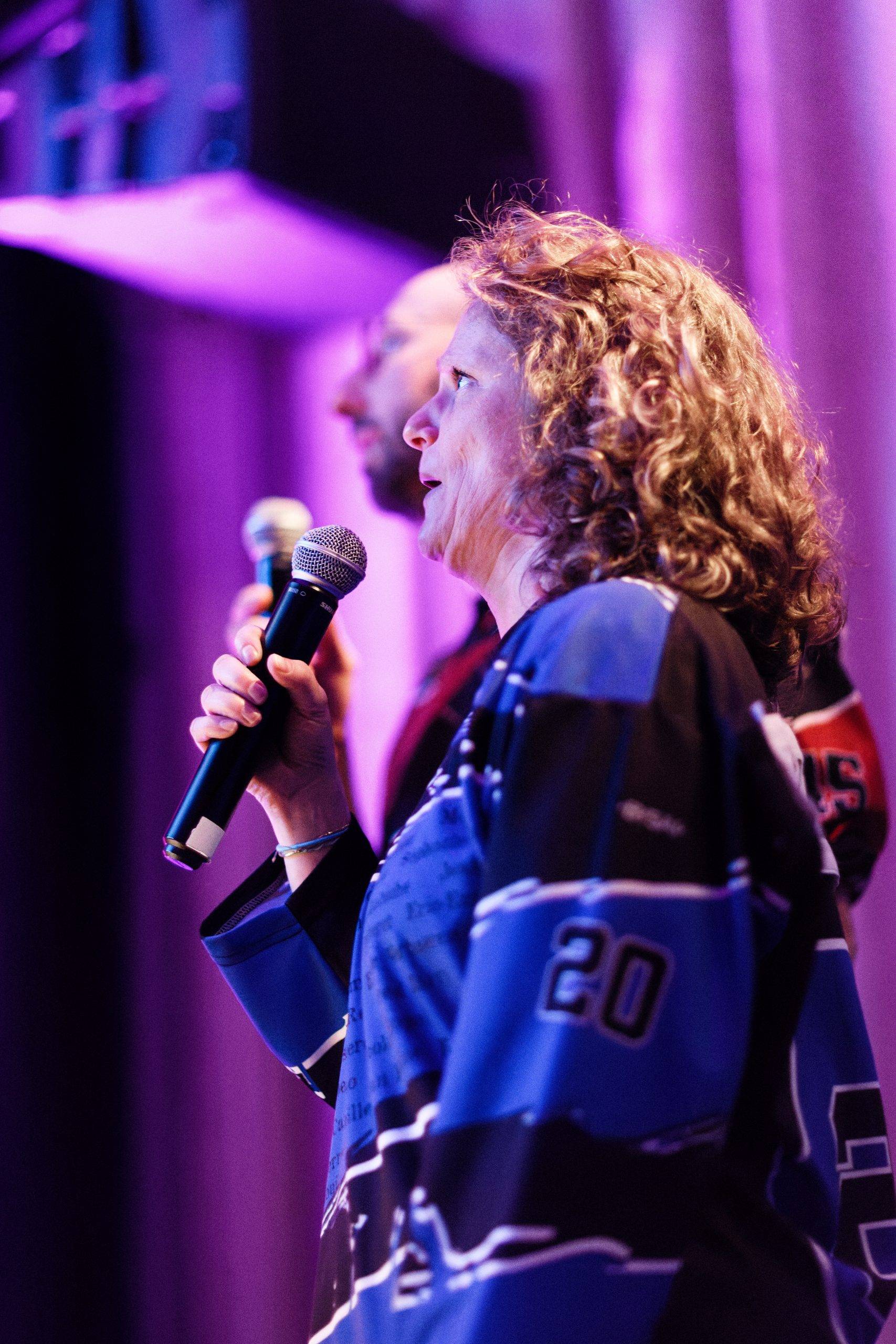 Joueurs de la Ligue Boraine d'Improvisation durant le spectacle match d'impro entre Jemappes et Mons