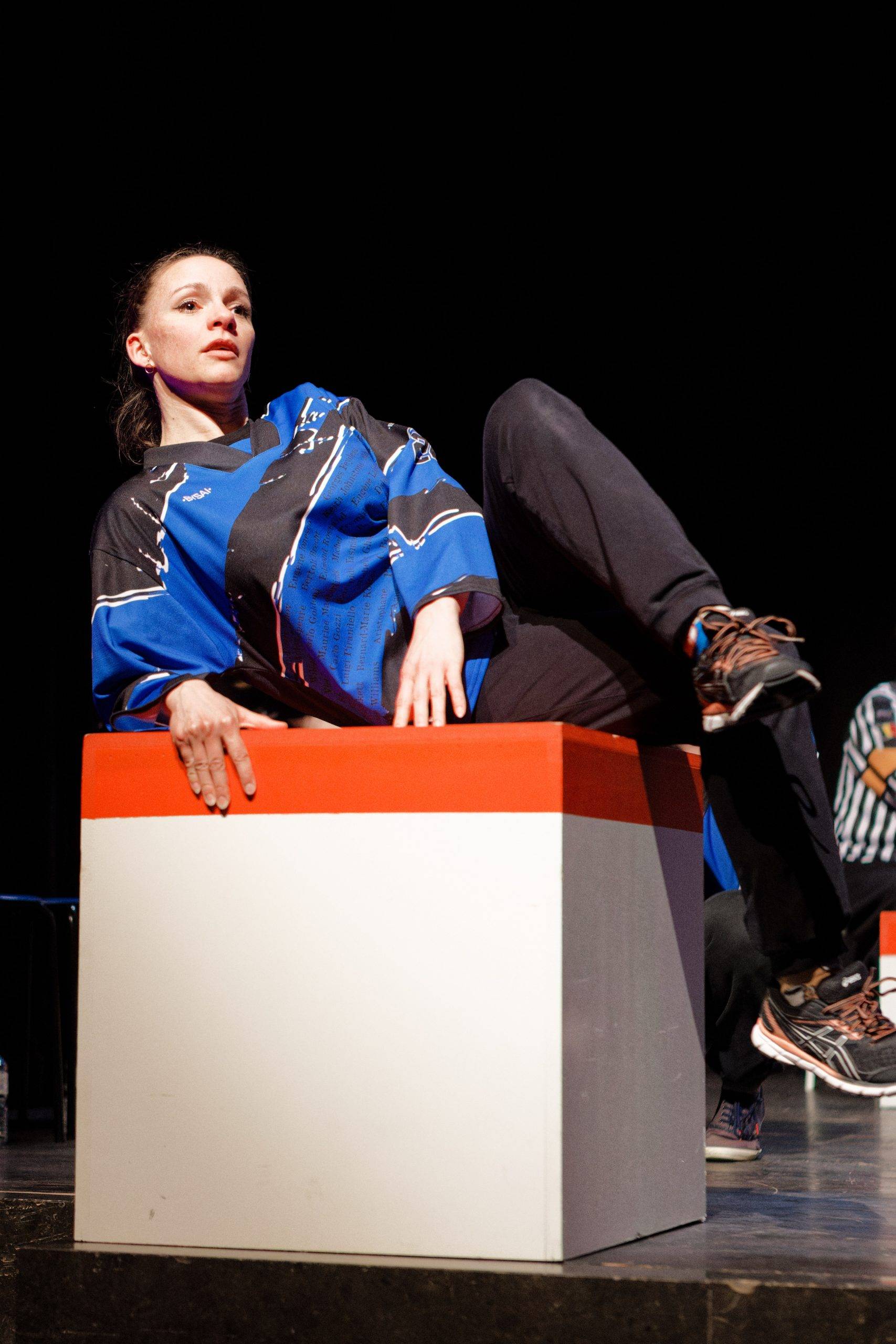 Joueurs de la Ligue Boraine d'Improvisation durant le spectacle match d'impro entre Jemappes et Mons