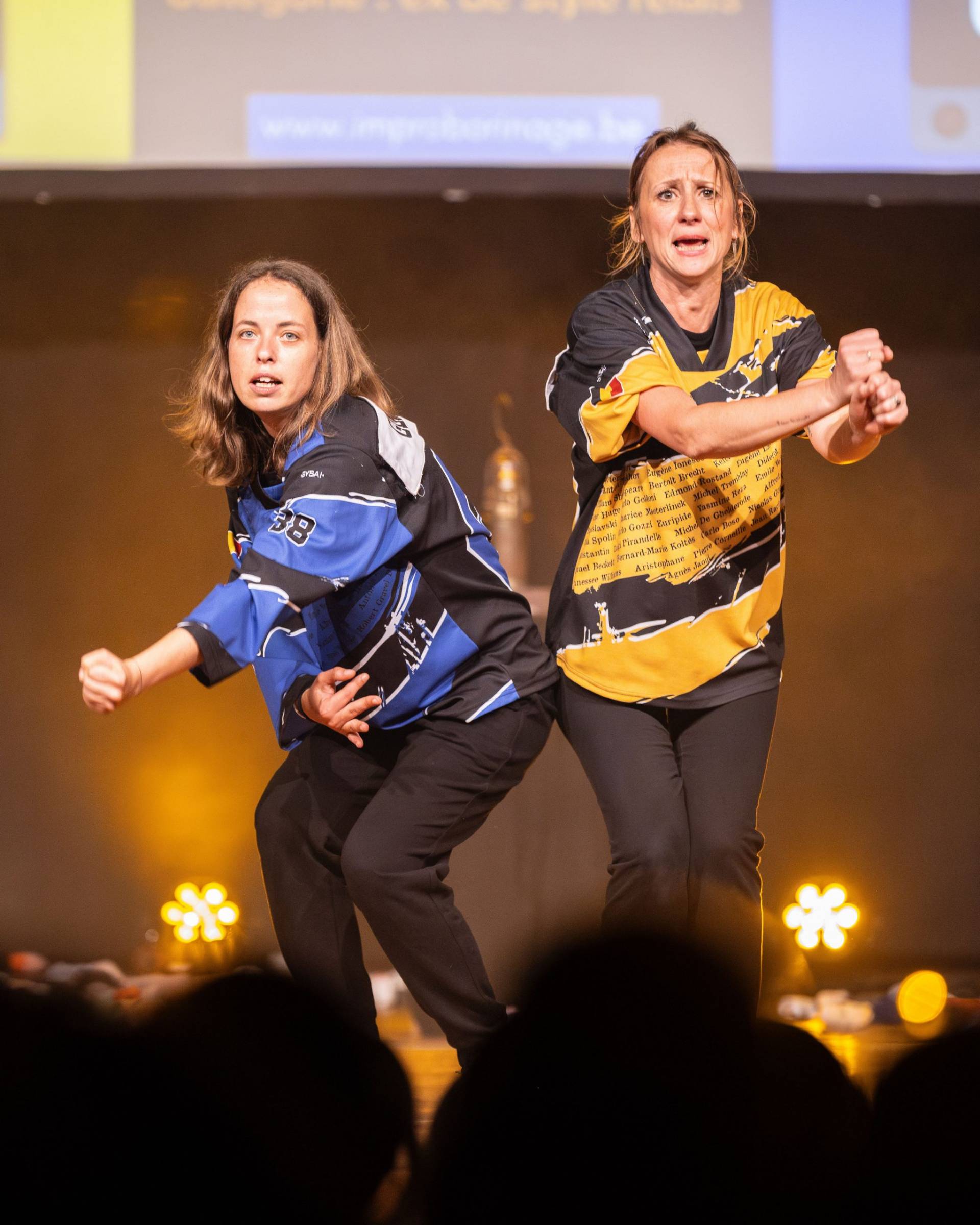 Improvisateurs de la ligue boraine d'improvisation lors de la finale 2025 2026 Mons Boussu Jemappes Quaregnon Impro